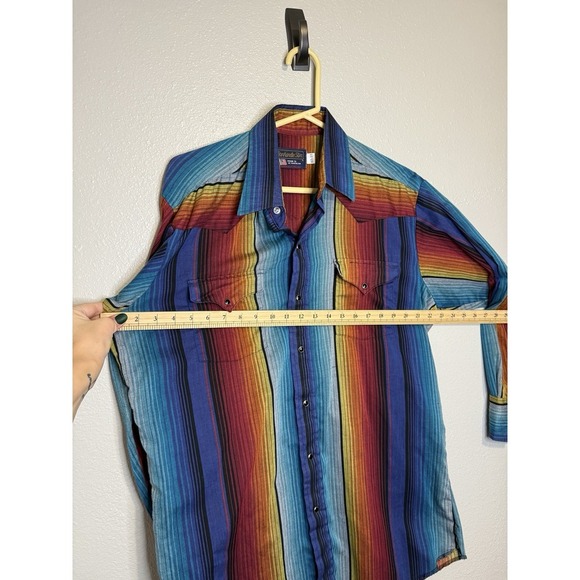 Vintage Panhandle Shirt Men 16.5 Large Colorful Striped Western Brushpopper - Picture 6 of 8